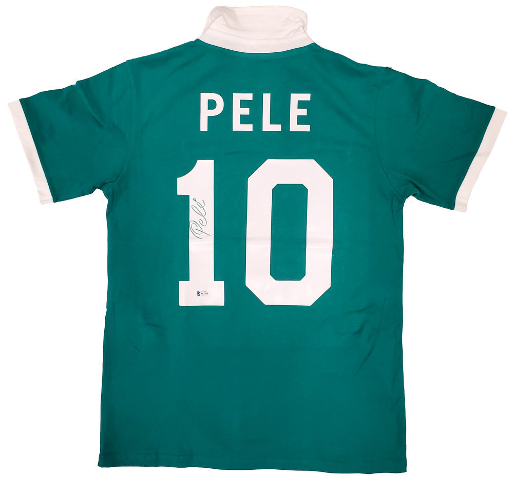 New York Cosmos Pele Autographed Green Jersey Beckett Beckett Image a