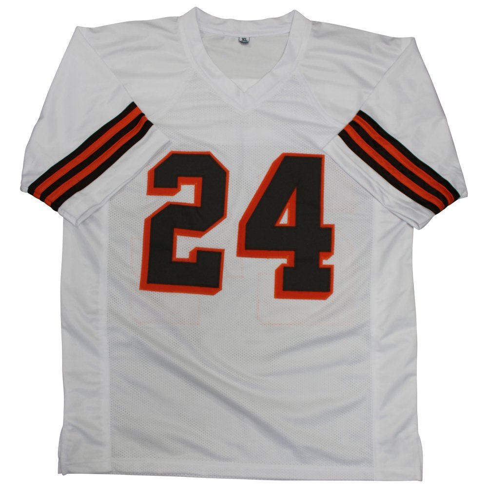Nick Chubb Autographed Signed Cleveland Browns #24 Custom White 1946 Throwback Jersey - Beckett Authentic Image a
