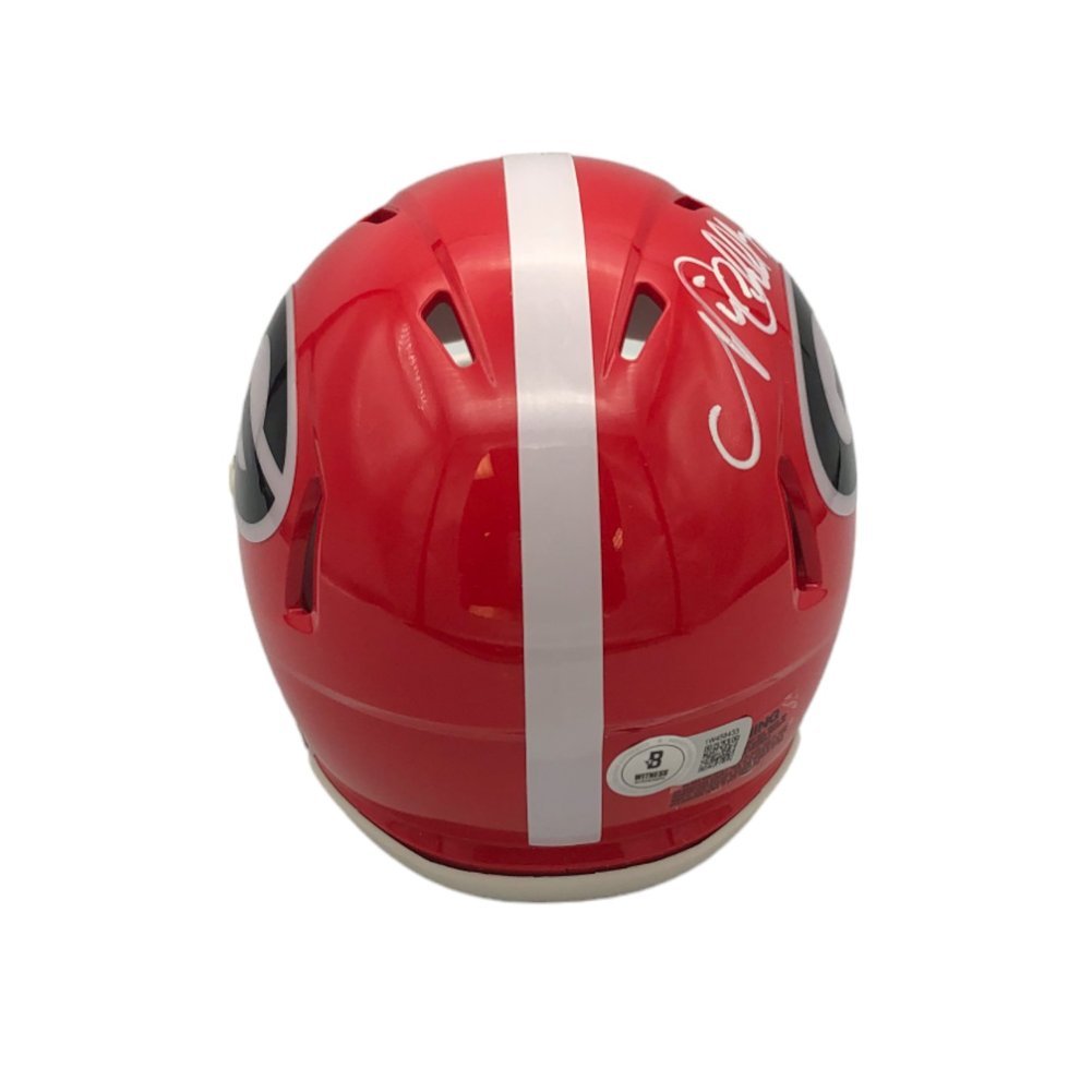 Nick Chubb Autographed Georgia Bulldogs Riddell Red Mini Helmet - Beckett Image a