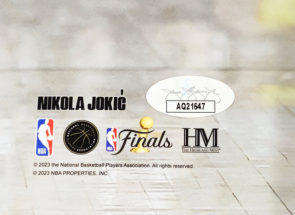 Nikola Jokic Autographed 16X20 Photo Denver Nuggets 2023 NBA Finals JSA Image a