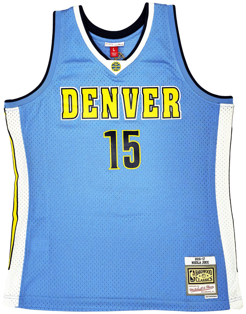 Denver Nuggets Nikola Jokic Autographed Signed Blue Authentic Mitchell & Ness 2016 Hwc Swingman Rookie Year Jersey Size L JSA Image a
