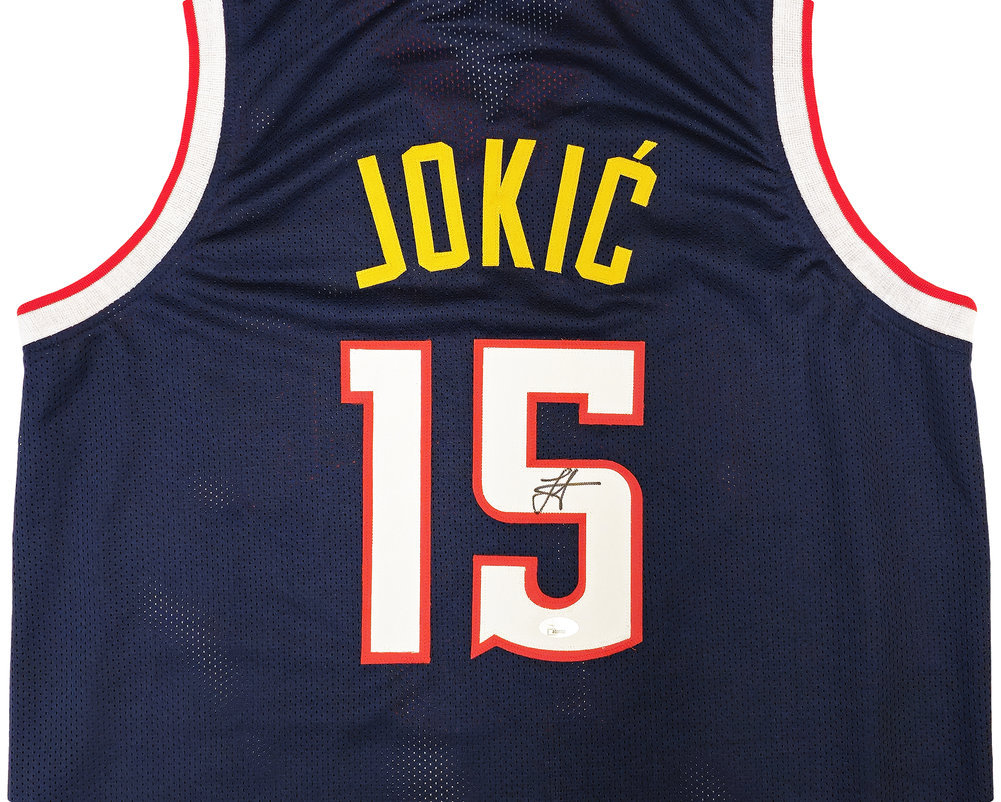 Denver Nuggets Nikola Jokic Autographed Blue Jersey JSA Image a