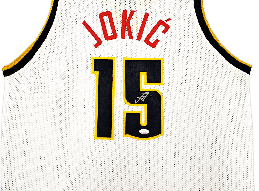 Denver Nuggets Nikola Jokic Autographed White Jersey JSA Image a