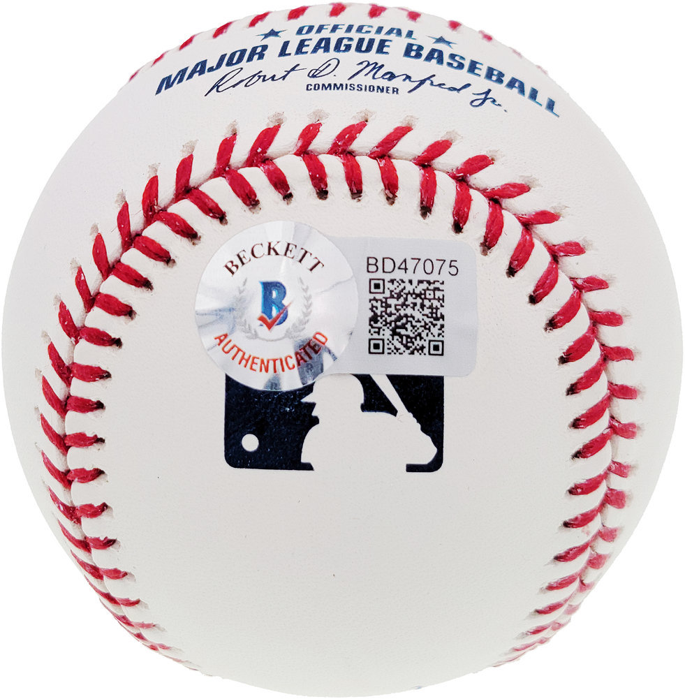Nolan Ryan Autographed Official MLB Baseball Texas Rangers "324 Wins" Beckett Beckett Image a