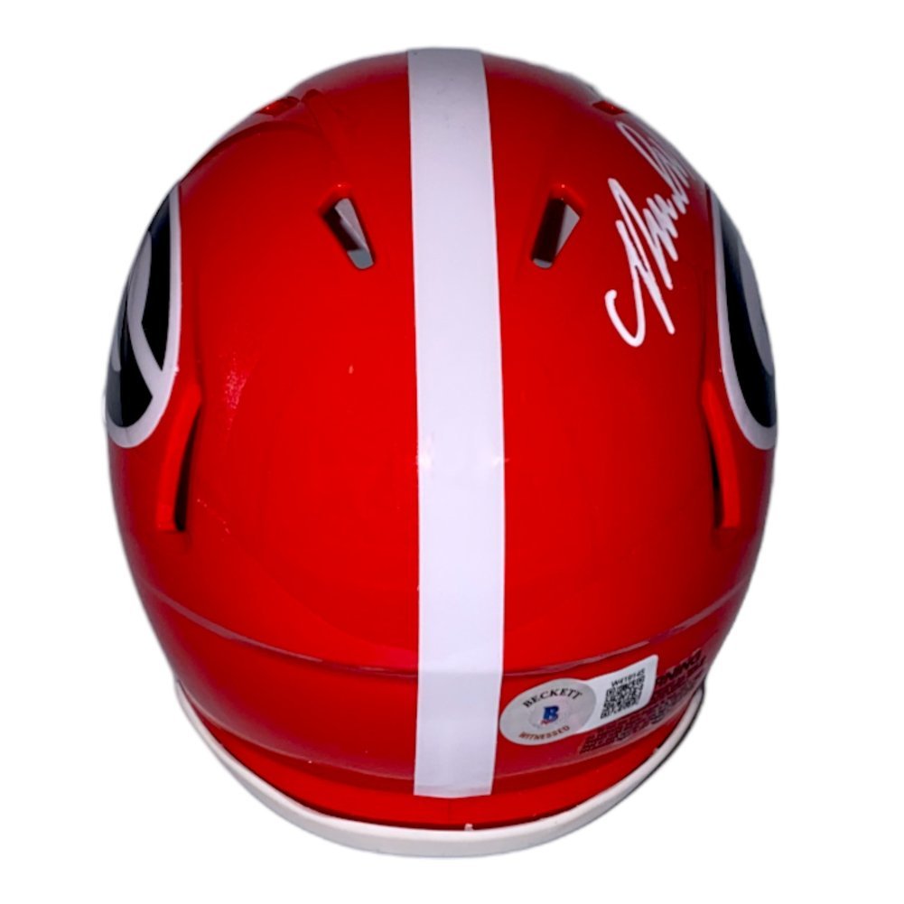Nolan Smith Autographed Signed Georgia Bulldogs Riddell Red Replica Mini Helmet - Beckett Authentic Image a