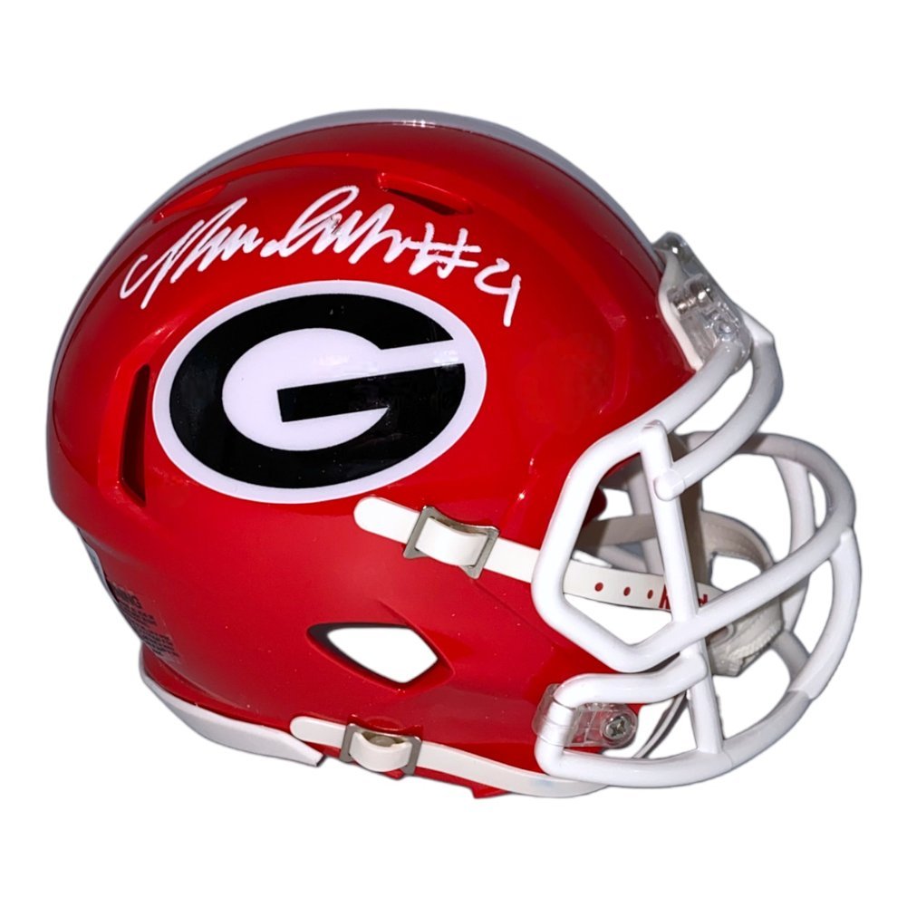 Nolan Smith Autographed Signed Georgia Bulldogs Riddell Red Replica Mini Helmet - Beckett Authentic Image a