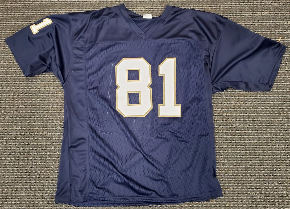 Tim Brown Autographed Signed Notre Dame Fighting Irish Blue Jersey