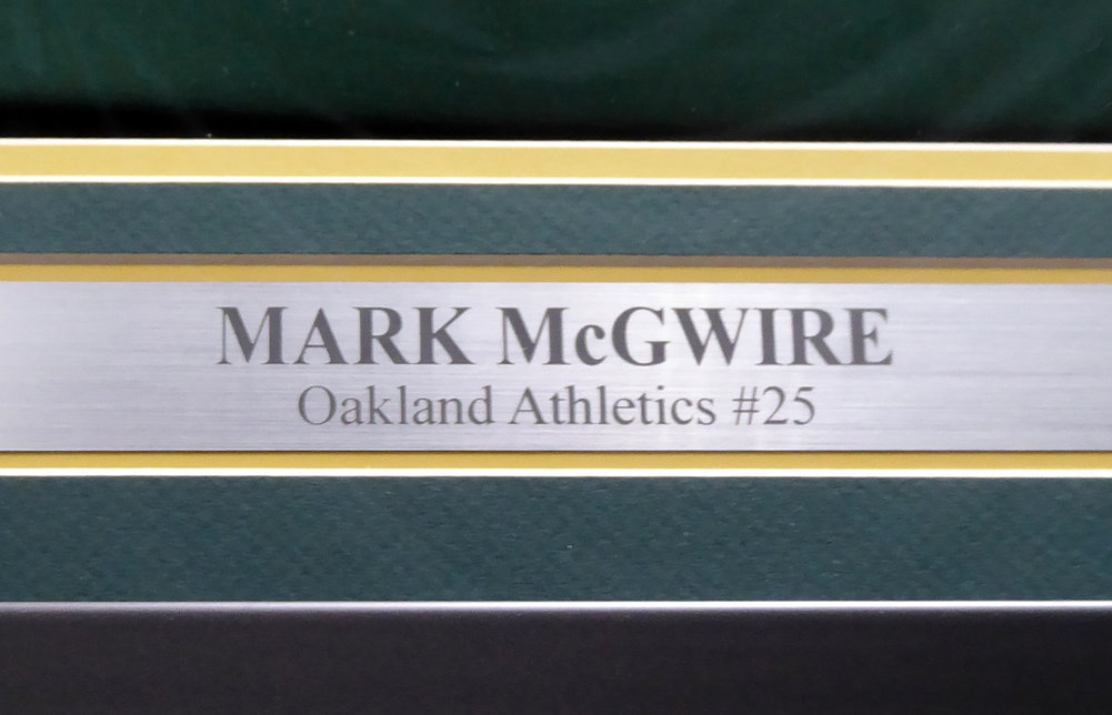 Mark Mcgwire Autographed Signed Oakland Athletics Framed Green Jersey JSA Image a