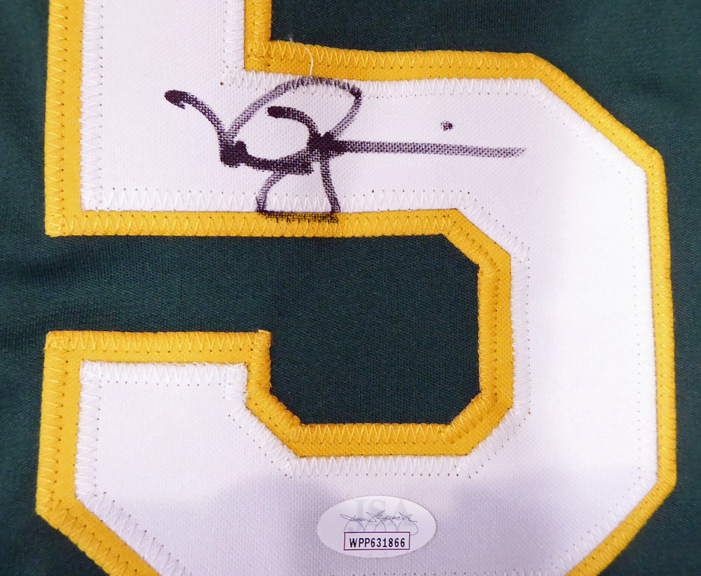 Mark Mcgwire Autographed Signed Oakland Athletics Framed Green Jersey JSA Image a