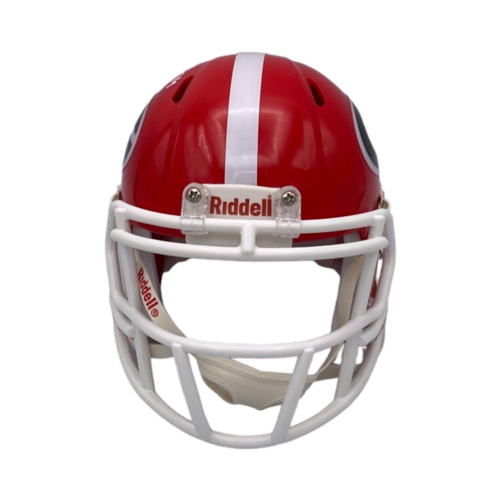 Oscar Delp Autographed Georgia Bulldogs Riddell Speed Mini Helmet - Beckett Image a