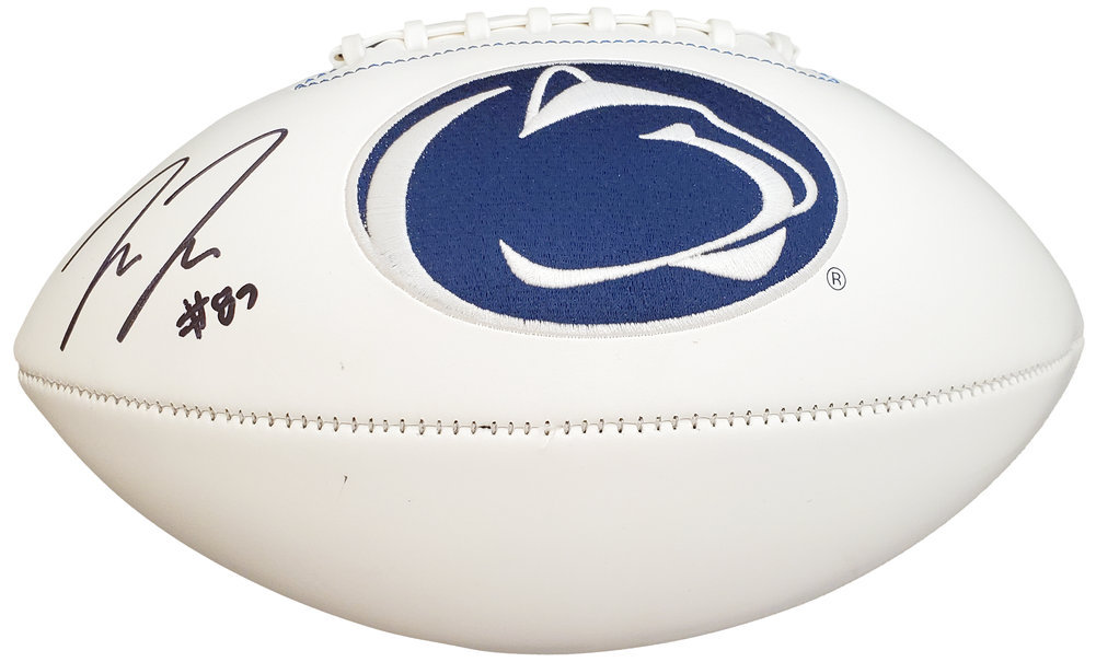 Pat Freiermuth Autographed Signed Penn State Nittany Lions White Logo Football Beckett Beckett Image a
