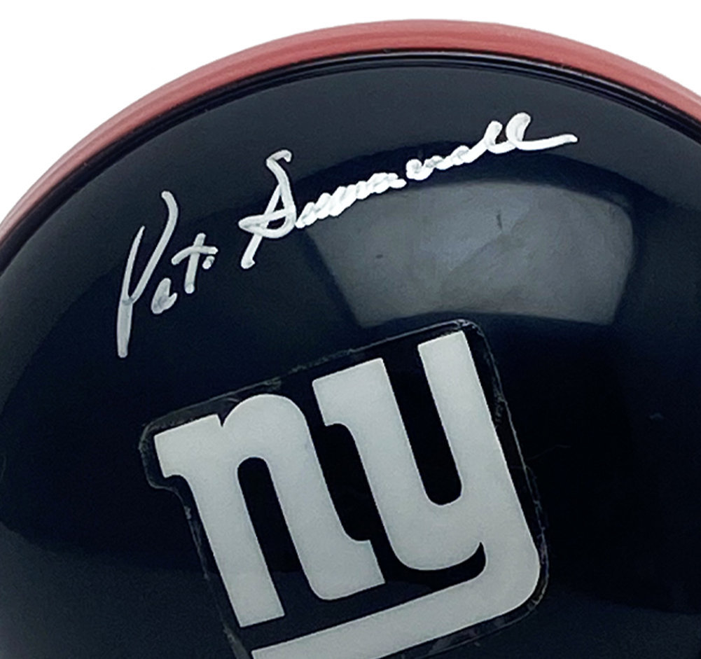 Pat Summerall Autographed Signed New York Giants Throwback 2 Bar Mini Helmet - Certified Authentic Image a