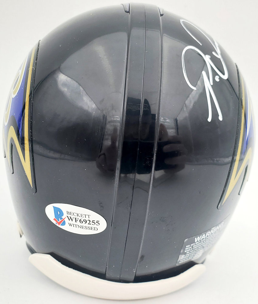 Patrick Queen Autographed Baltimore Ravens Mini Helmet Beckett Beckett Image a