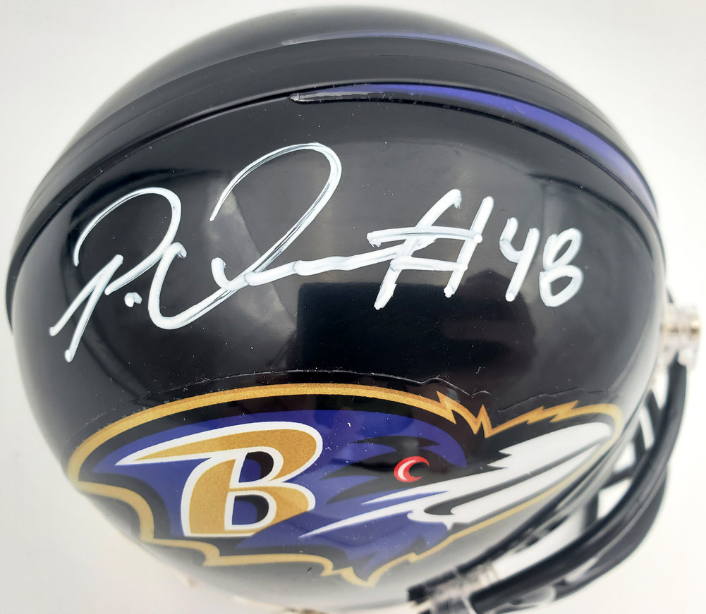 Patrick Queen Autographed Baltimore Ravens Mini Helmet Beckett Beckett Image a
