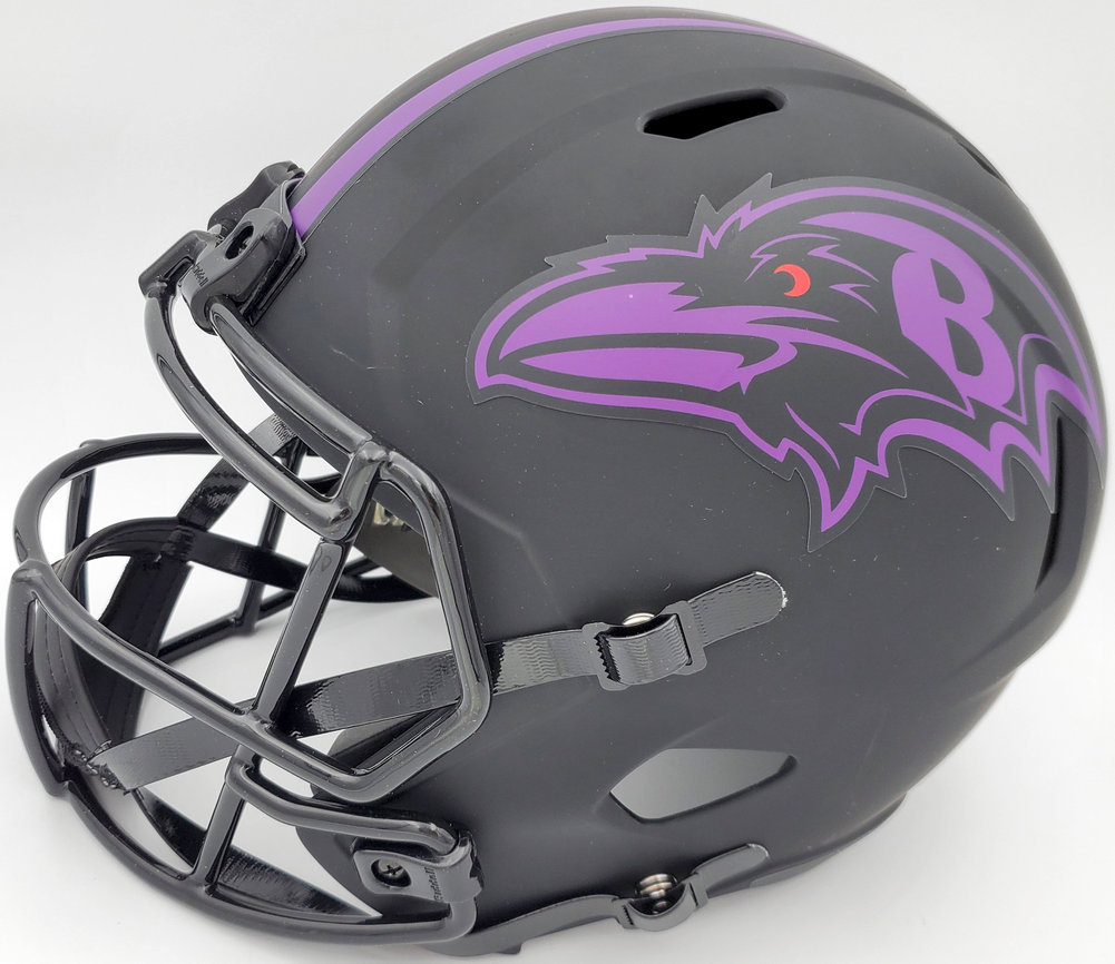 Patrick Queen Autographed Signed Eclipse Black Baltimore Ravens Full Size Speed Replica Helmet Beckett Beckett Image a