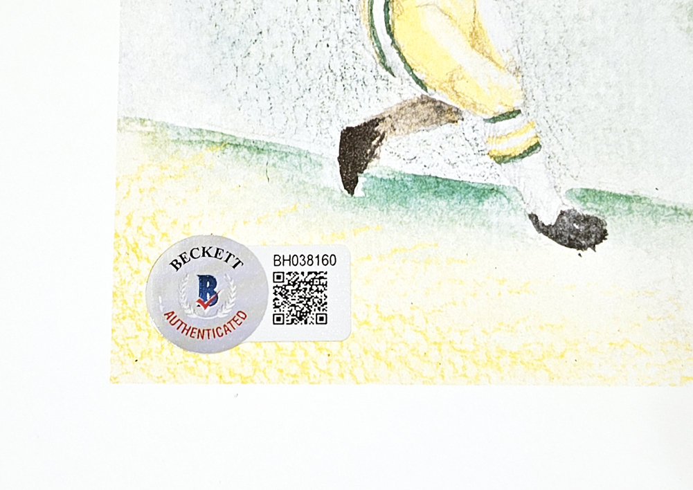 Paul Hornung Autographed Signed 12X15 Lithograph Photo Green Bay Packers Beckett Beckett Qr #216631 Image a