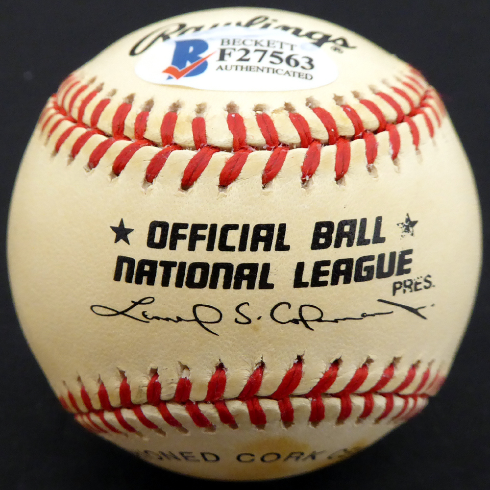 Paul Smith Autographed Official Nl Baseball Pittsburgh Pirates, Chicago Cubs Beckett Beckett Image a