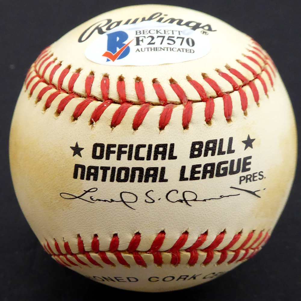 Paul Smith Autographed Official Nl Baseball Pittsburgh Pirates, Chicago Cubs Beckett Beckett Image a