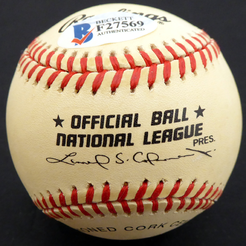 Paul Smith Autographed Official Nl Baseball Pittsburgh Pirates, Chicago Cubs Beckett Beckett Image a