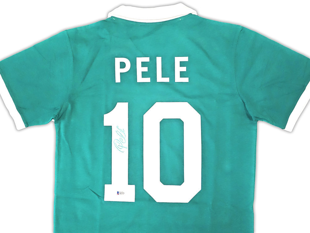 New York Cosmos Pele Autographed Green Jersey Beckett Beckett Image a