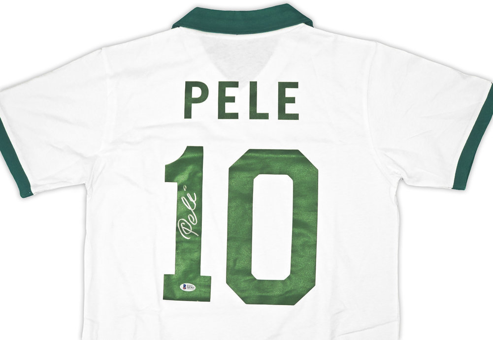 New York Cosmos Pele Autographed White Jersey Beckett Beckett Image a
