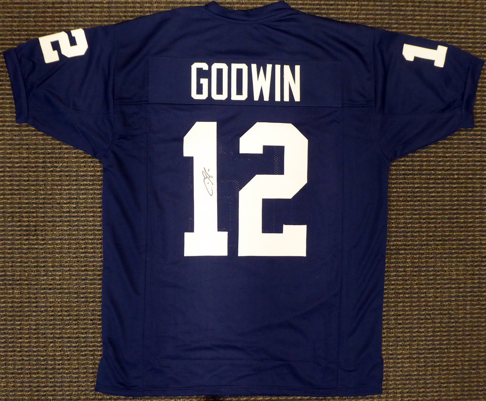 Penn State Nittany Lions Chris Godwin Autographed Blue Jersey Beckett Beckett Image a