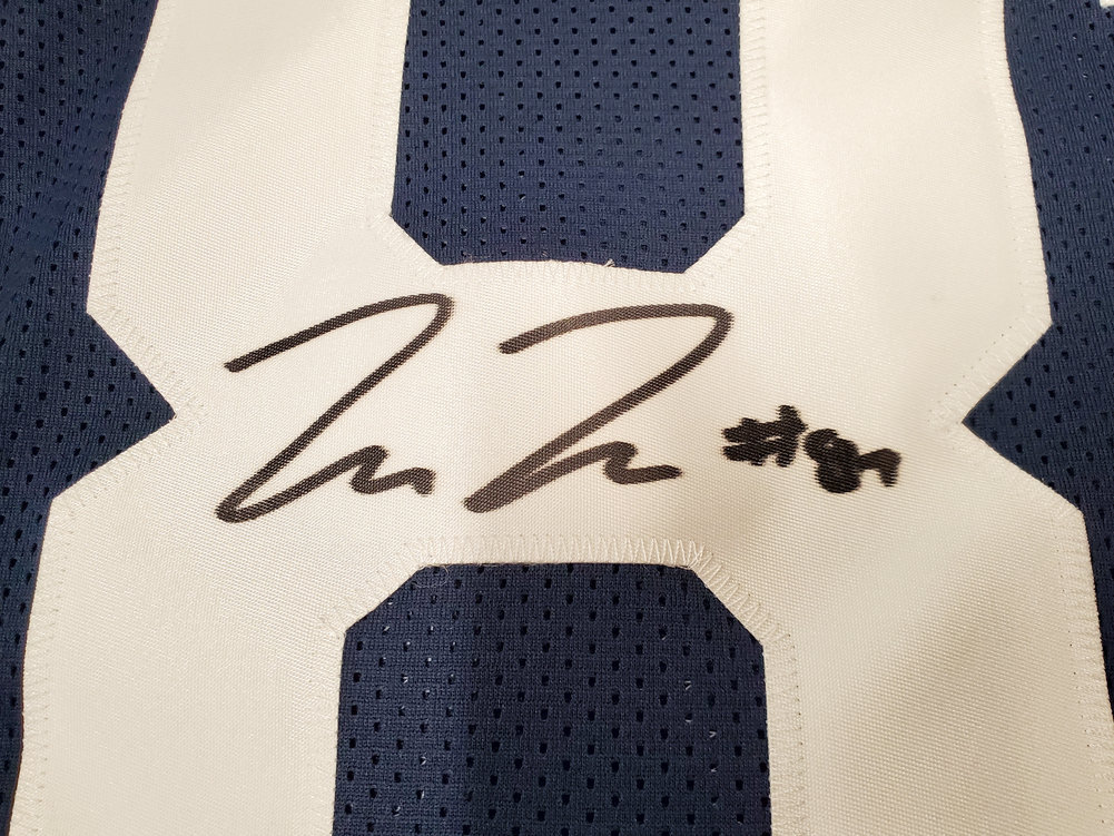 Penn State Nittany Lions Pat Freiermuth Autographed Blue Jersey Beckett Beckett Image a