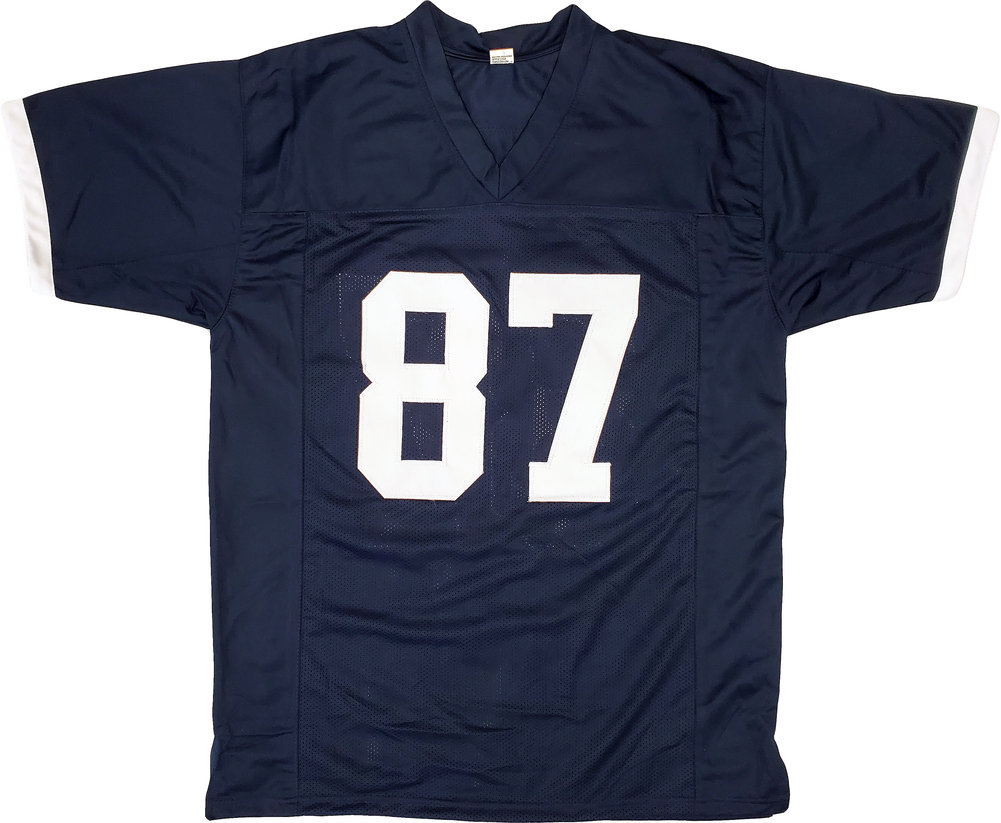 Penn State Nittany Lions Pat Freiermuth Autographed Blue Jersey Beckett Beckett Image a