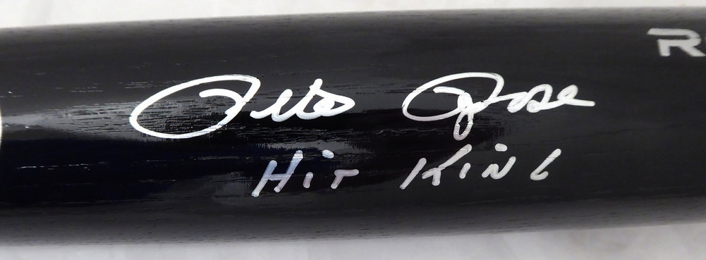 Pete Rose Autographed Signed Black Rawlings Bat Cincinnati Reds Hit King Pr Holo #177048 Image a