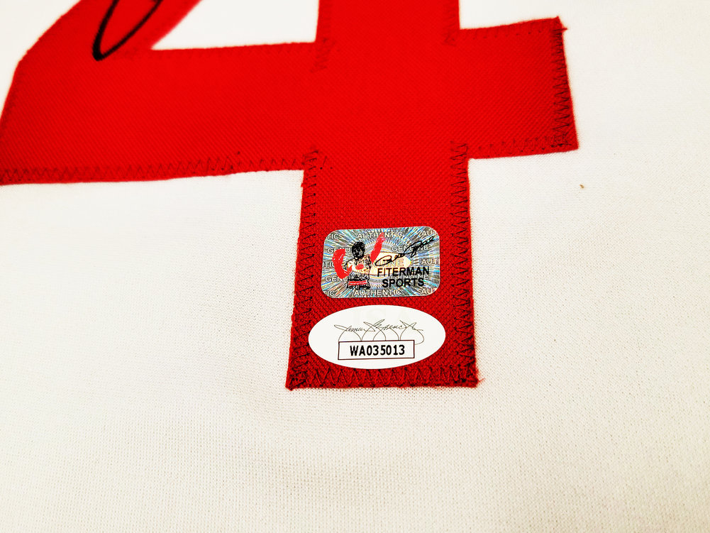 Cincinnati Reds Pete Rose Autographed White Jersey JSA Image a