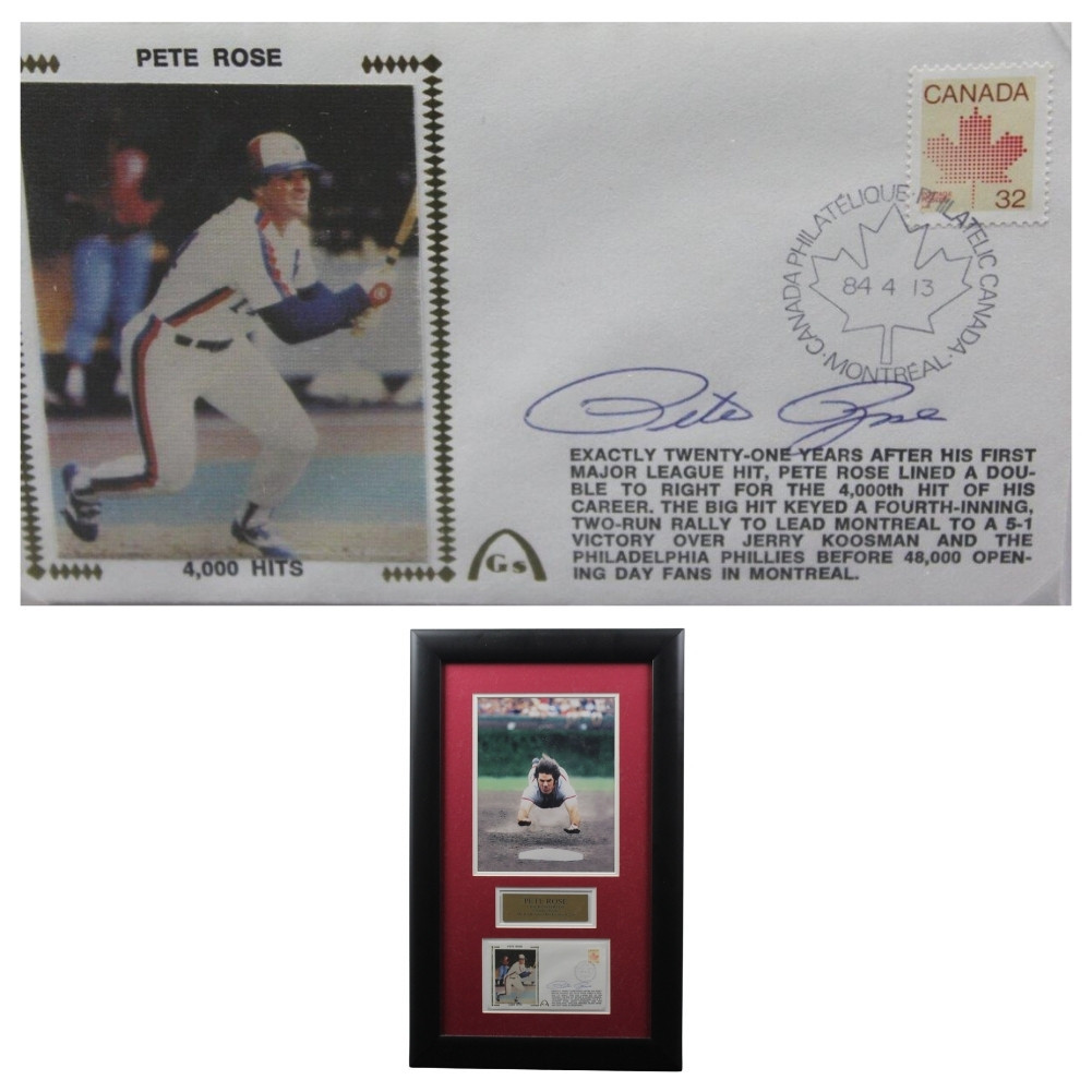 Pete Rose Autographed Signed Framed First Day Cover - Certified Authentic Image a