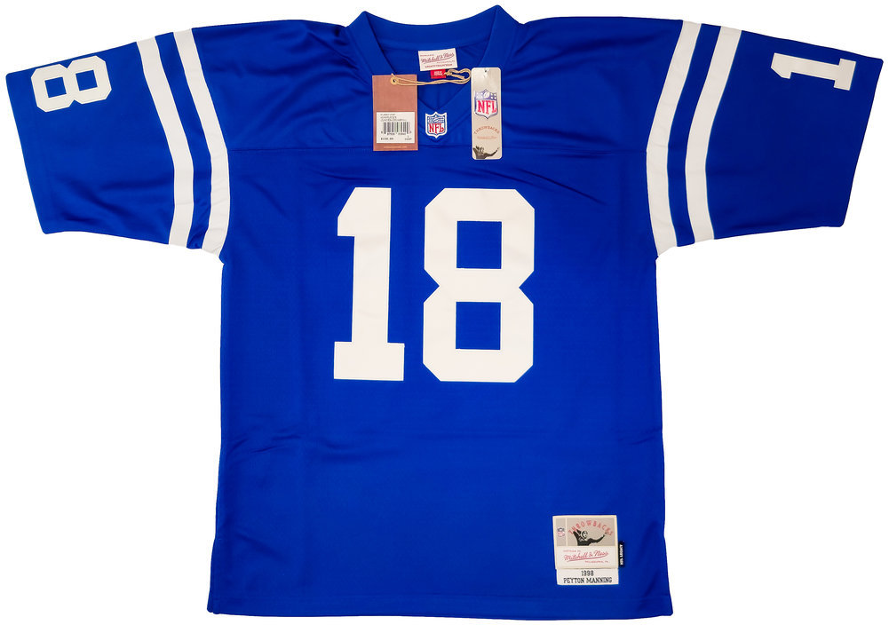 Peyton Manning Autographed Signed Indianapolis Colts Blue Mitchell & Ness Replica 1998 Throwback Jersey Size 44 Fanatics Holo Image a