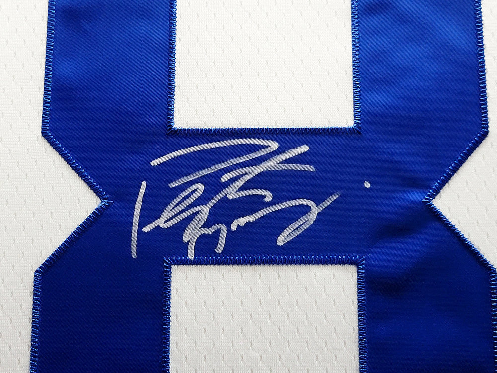 Peyton Manning Autographed Signed Indianapolis Colts Framed White Authentic Mitchell & Ness Replica 2006 Throwback Jersey Fanatics Holo Image a