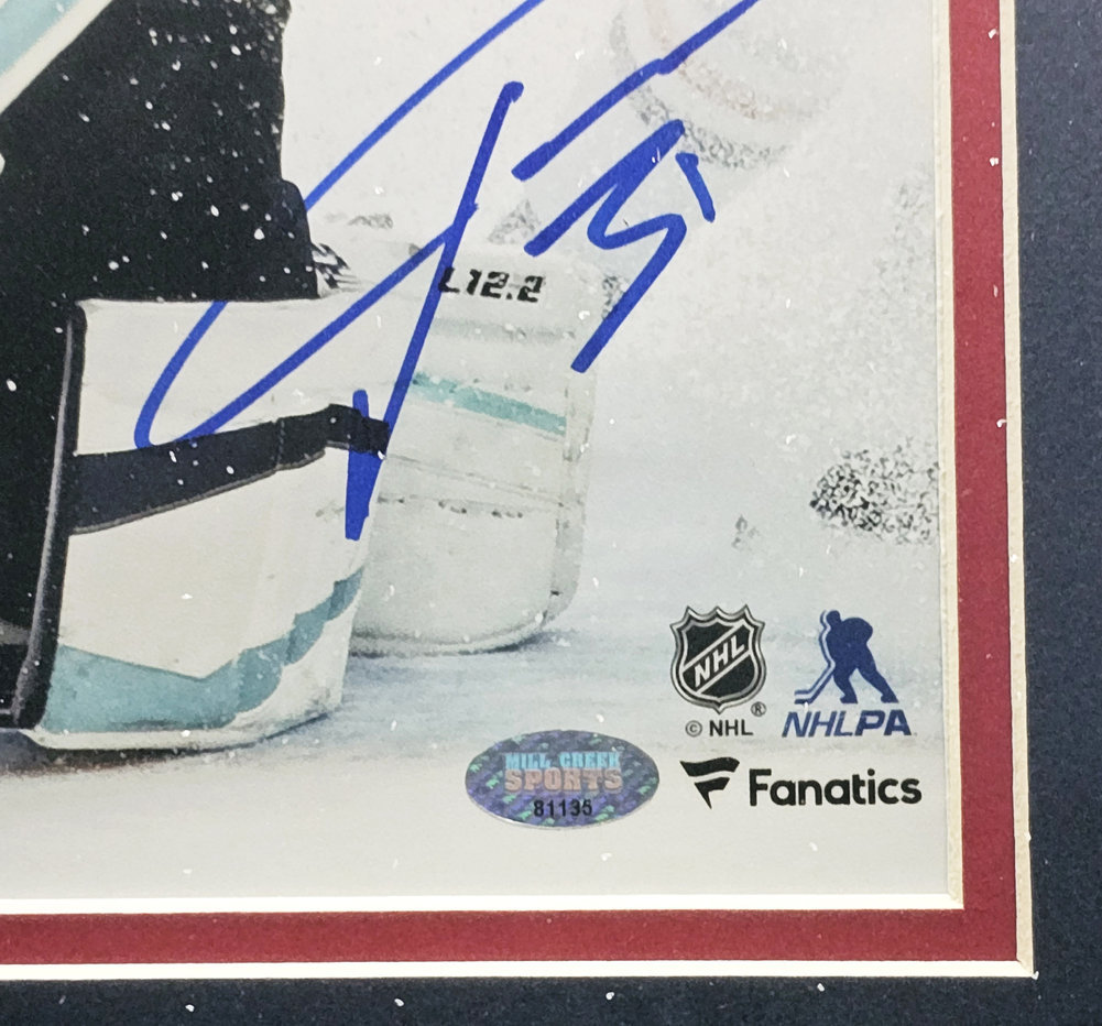 Philipp Grubauer Autographed Framed 8X10 Photo Seattle Kraken Mcs Holo #81135 Image a
