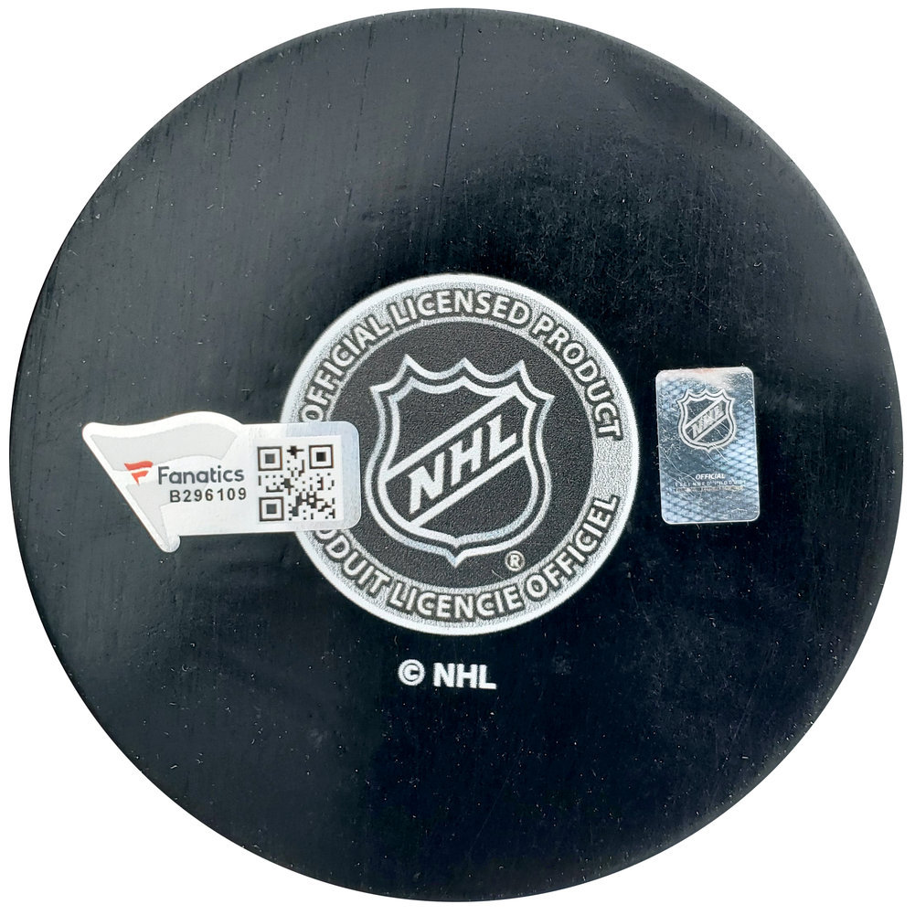 Philipp Grubauer Autographed Official Seattle Kraken Logo Hockey Puck Fanatics Holo #200455 Image a
