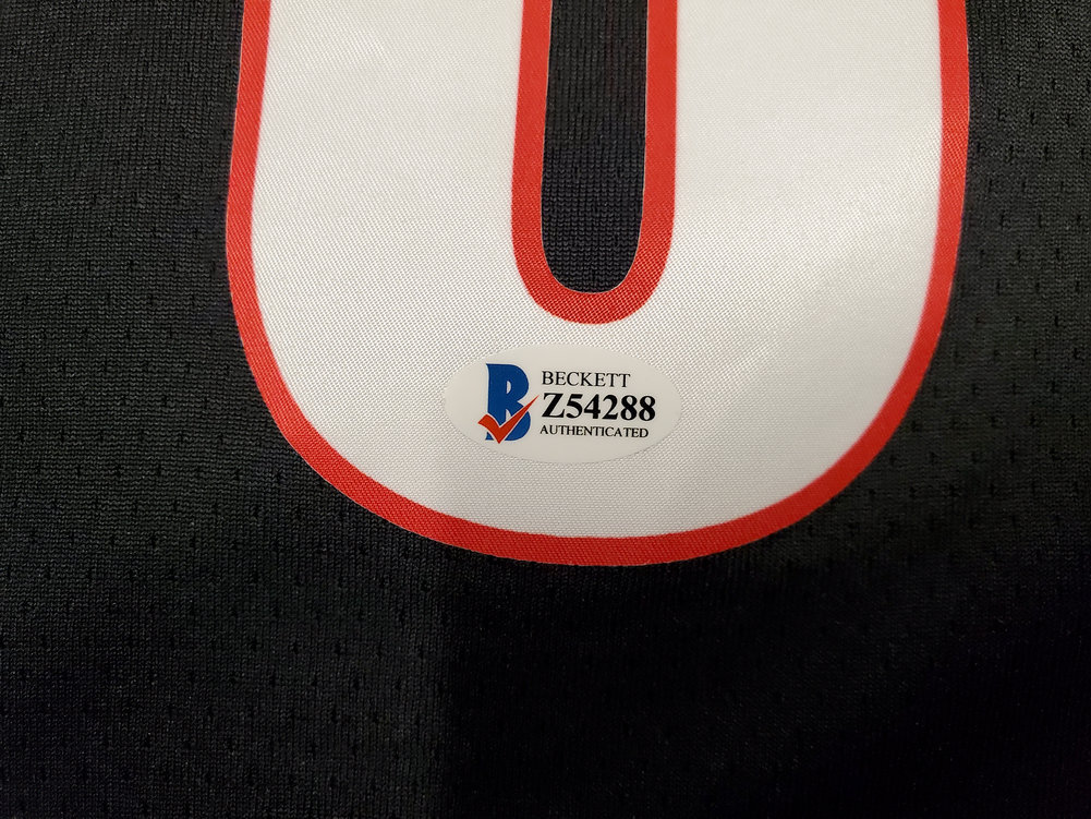 Portland Trail Blazers Damian Lillard Autographed Signed Black Nike Jersey Size L Beckett Beckett Image a