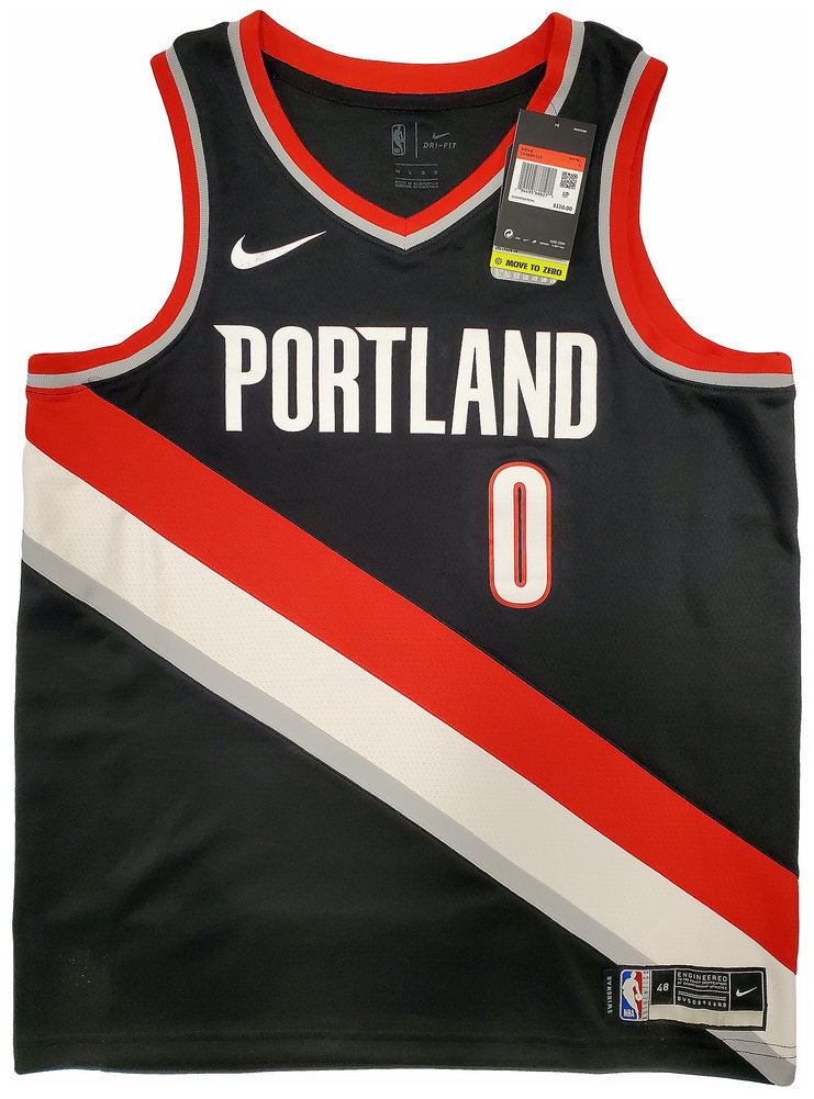 Portland Trail Blazers Damian Lillard Autographed Signed Black Nike Jersey Size L Beckett Beckett Image a