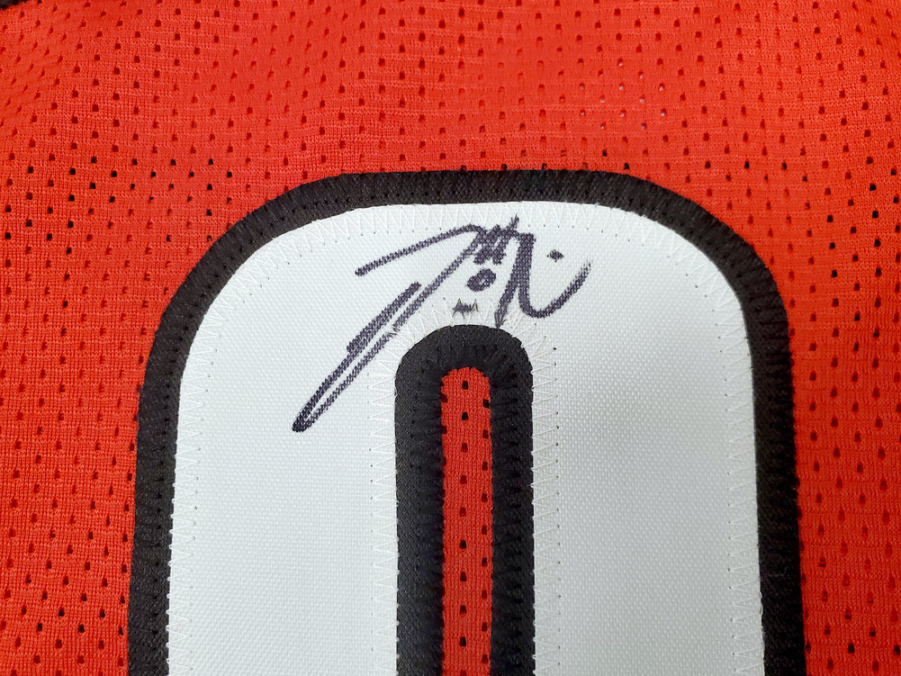Portland Trail Blazers Damian Lillard Autographed Red Jersey Beckett Beckett Image a