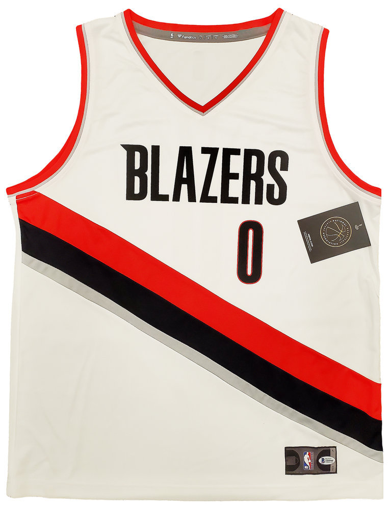 Portland Trail Blazers Damian Lillard Autographed Signed White Fanatics Jersey Size L Beckett Beckett Image a
