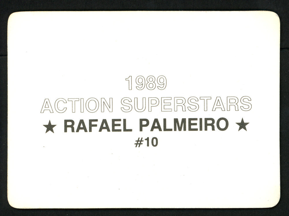 Rafael Palmeiro Autographed 1989 Action Superstars Card #10 Chicago Cubs #151795 Image a