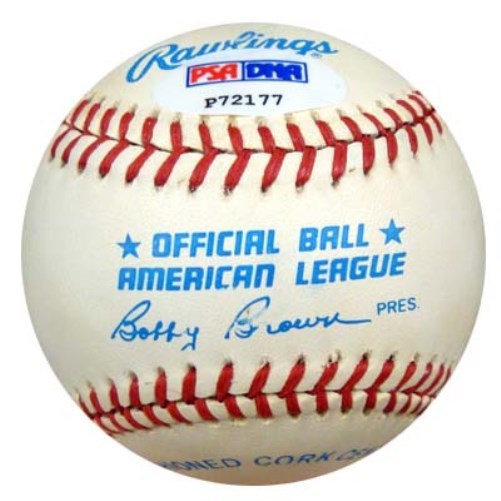 Ray Hayworth Autographed Signed Official Al Baseball Detroit Tigers PSA/DNA Image a