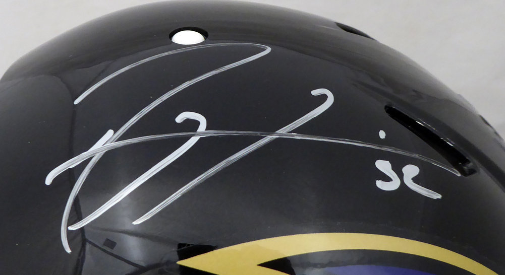 Ray Lewis Autographed Signed Baltimore Ravens Full Size Speed Authentic Helmet Beckett Beckett Image a
