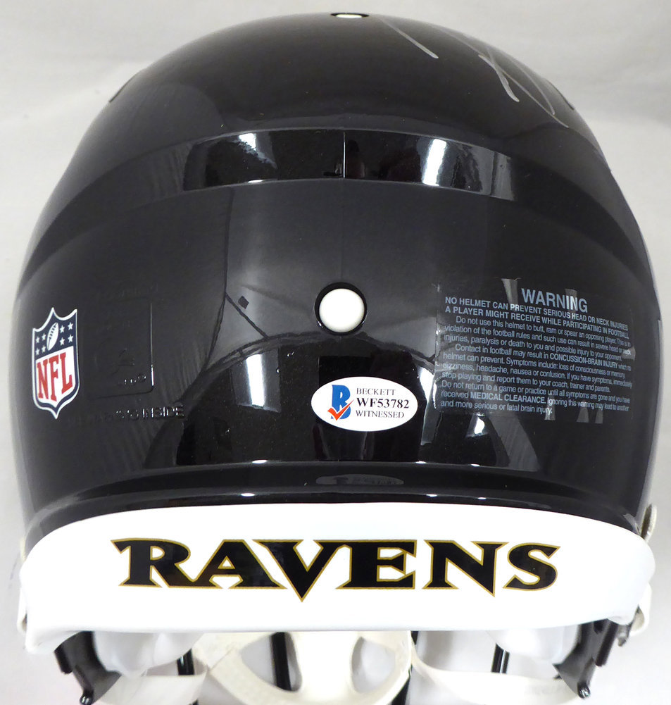 Ray Lewis Autographed Signed Baltimore Ravens Full Size Speed Authentic Helmet Beckett Beckett Image a