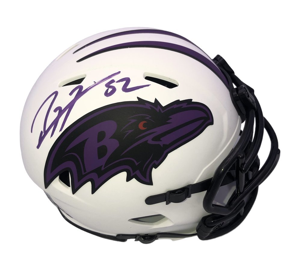 Ray Lewis Autographed Signed Baltimore Ravens Riddell Lunar Eclipse Mini Helmet - Beckett QR Authentic Image a