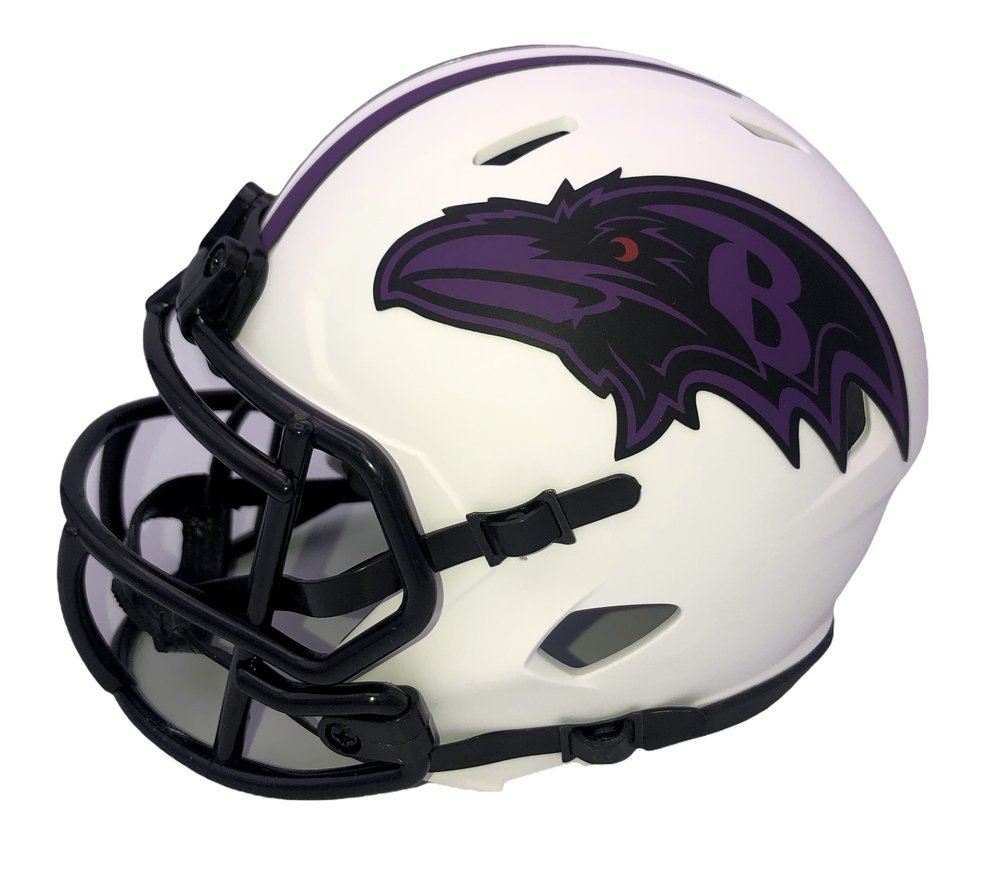 Ray Lewis Autographed Signed Baltimore Ravens Riddell Lunar Eclipse Mini Helmet - Beckett QR Authentic Image a