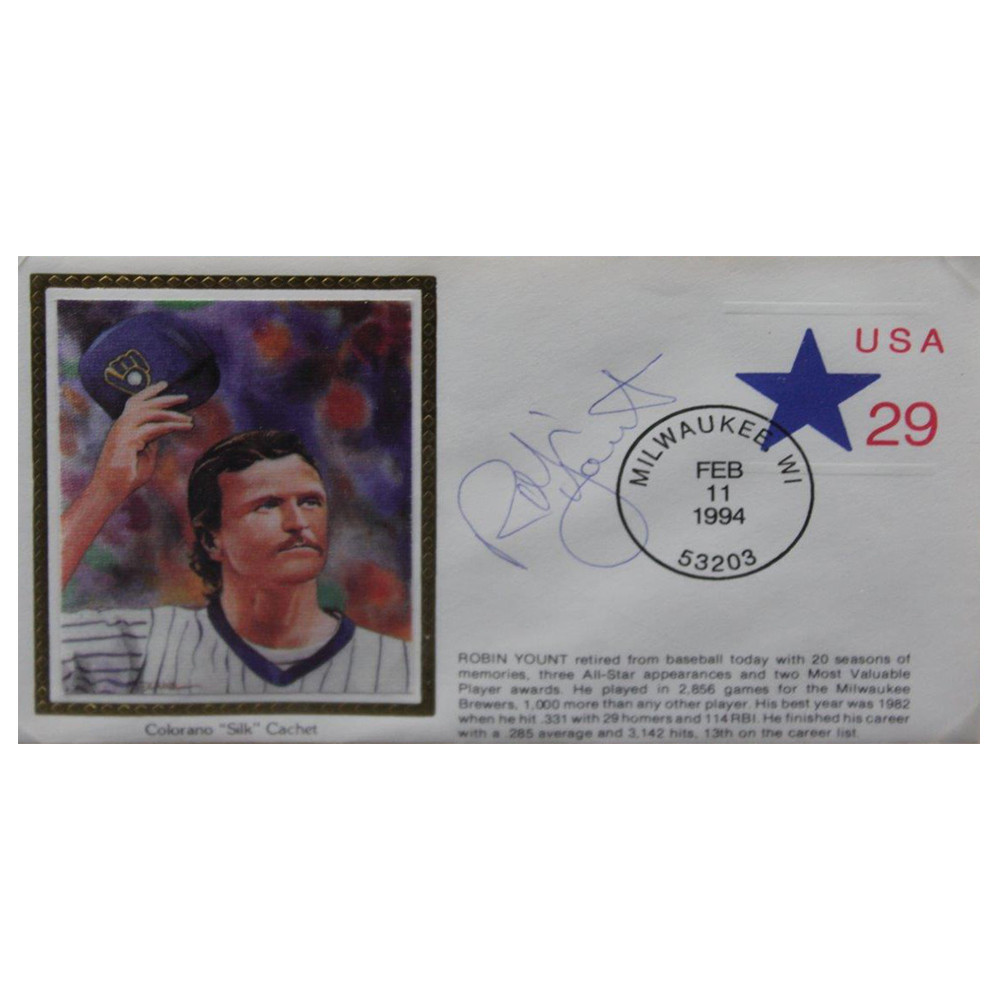 Robin Yount Autographed Signed Framed First Day Cover - Certified Authentic Image a