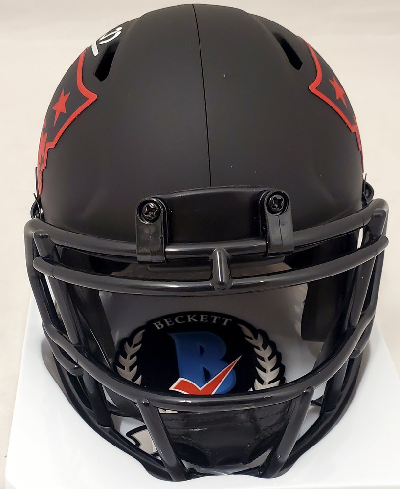 Rodney Harrison Autographed Signed New England Patriots Eclipse Black Speed Mini Helmet Beckett Beckett Qr #193940 Image a