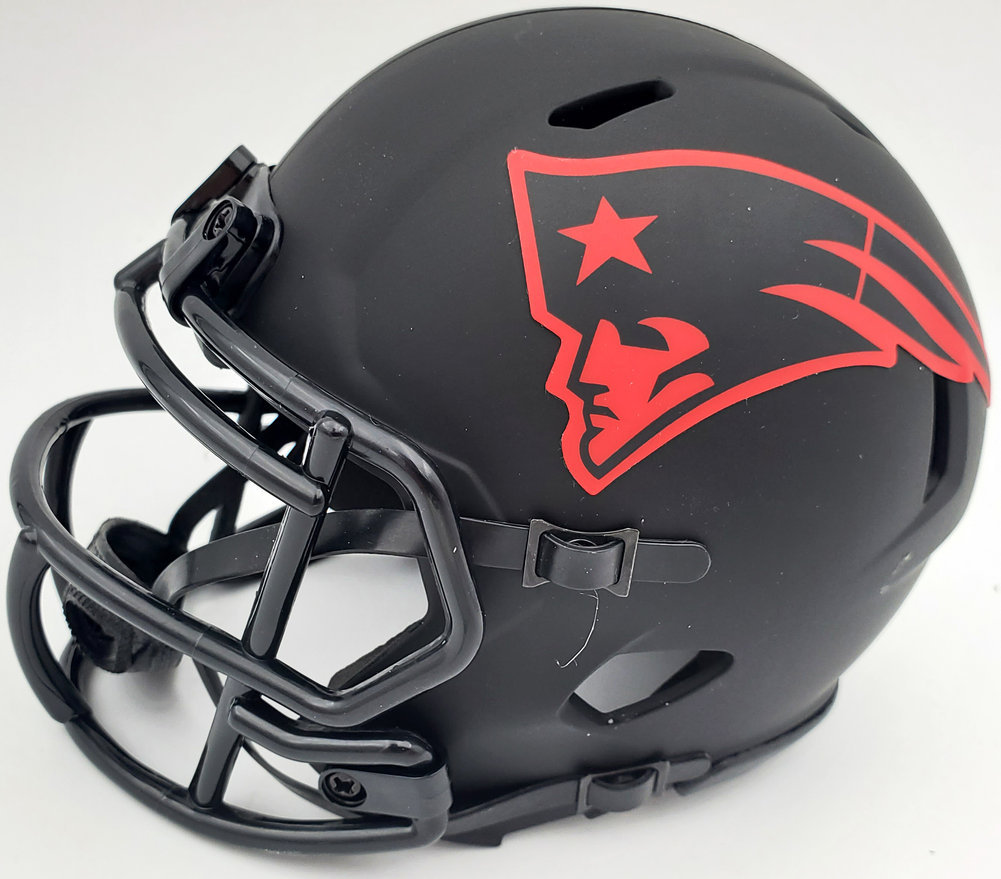 Rodney Harrison Autographed Signed New England Patriots Eclipse Black Speed Mini Helmet Beckett Beckett Qr #193940 Image a