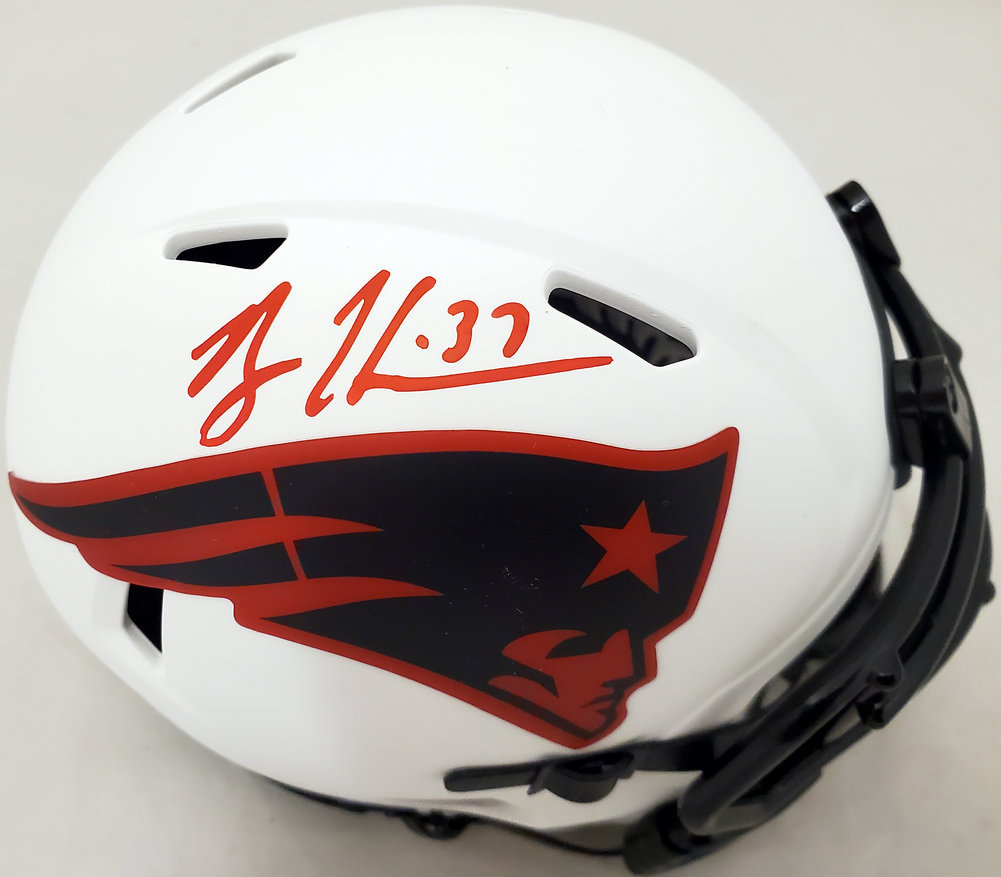 Rodney Harrison Autographed Signed New England Patriots Lunar Eclipse White Speed Mini Helmet Beckett Beckett Qr #193941 Image a