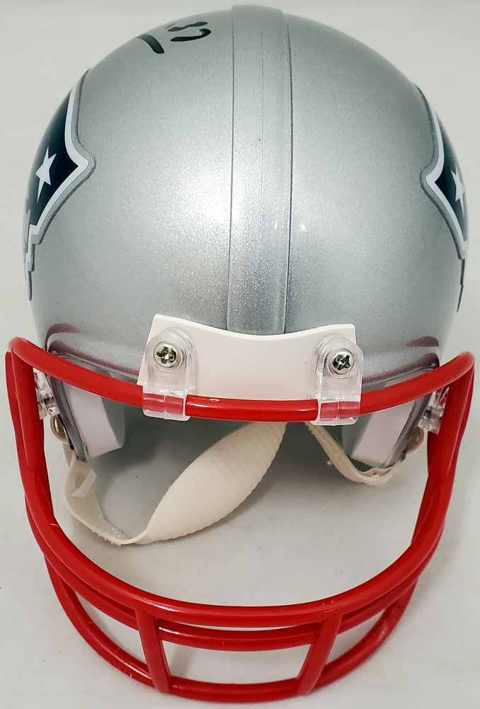 Rodney Harrison Autographed Signed New England Patriots Silver Mini Helmet Beckett Beckett Qr #193939 Image a